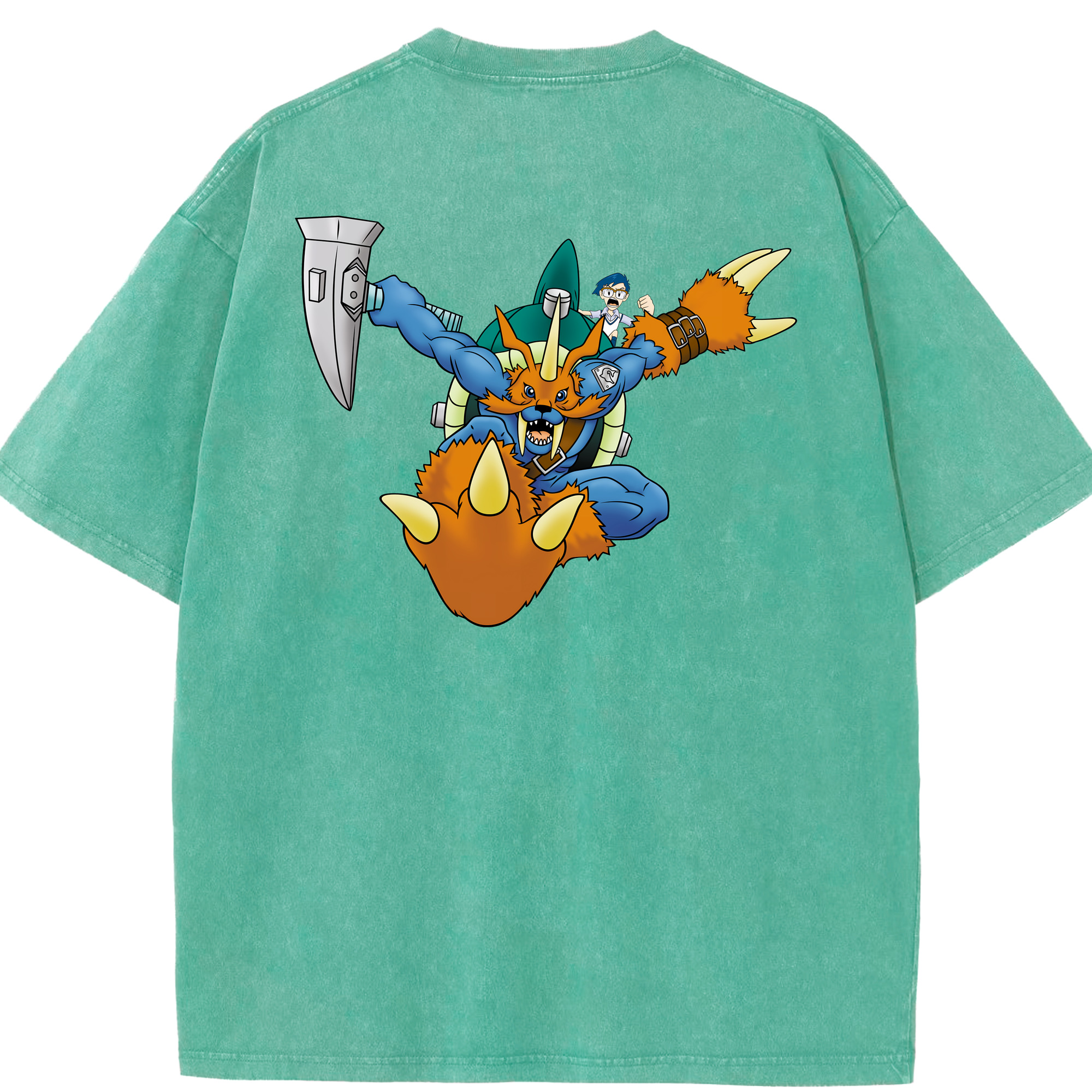 （画像用） Digimon デジタルモンスター/デジモン 綿100% ヴィンテージ風 半袖Tシャツ（背面プリント）